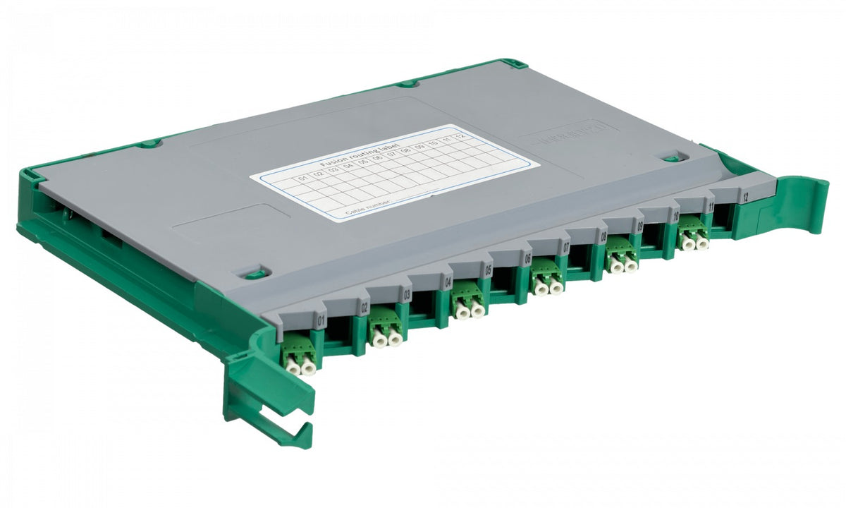 ODF-B Bandeja 12-LC/APC para Cabecera tipo ODF incluye pigtails-SM y coplas