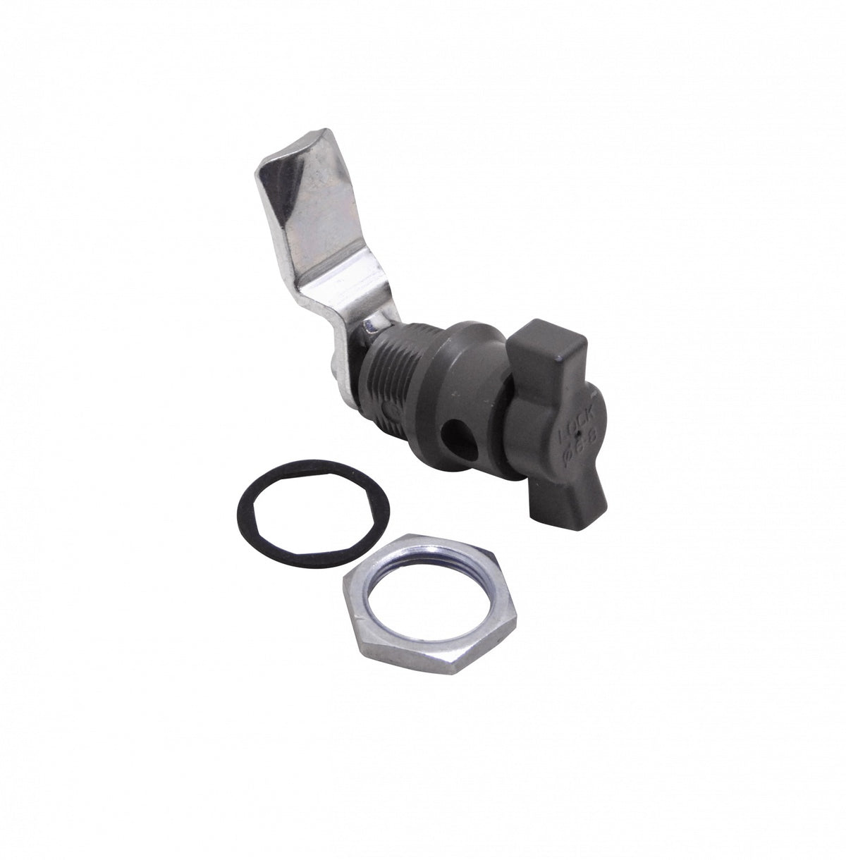 MS772 TIBOX Placa metálica porta candado para tablero eléctrico, compatible con fijación M22 y llave hexagonal de 27 milímetros