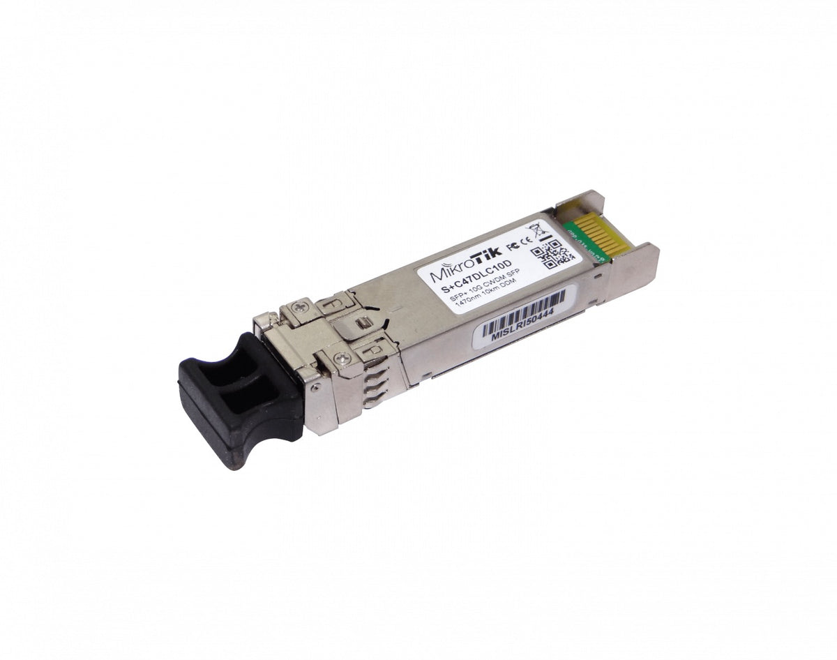 S+C47DLC10D MIKROTIK 1470nm 10G SM 10km 2-LC Transceptor SFP+ DDM para CWDM-MUX8A Individual