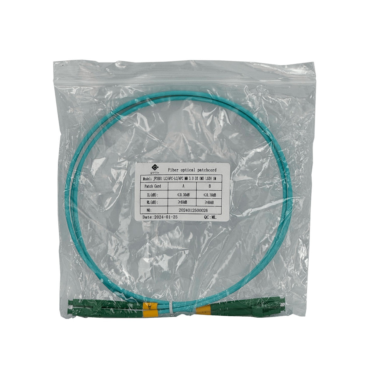JF3BB1 1 metro LC/APC a LC/APC OM3 Multimodo MM Dúplex Cable de Fibra LSZH