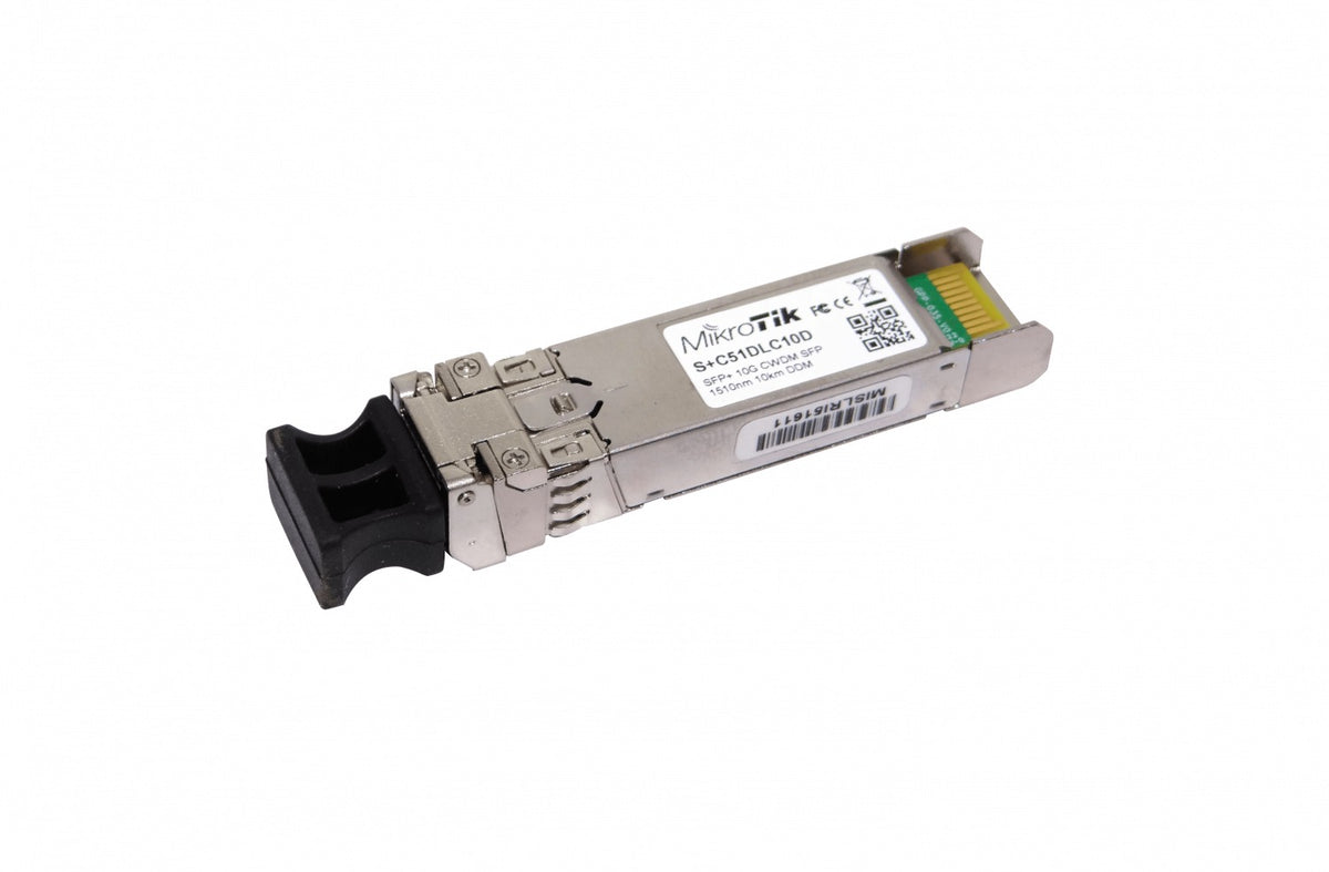 S+C51DLC10D MIKROTIK 1510nm 10G Monomodo 10km 2-LC Transceptor SFP+ DDM p/CWDM-MUX8A Unitario