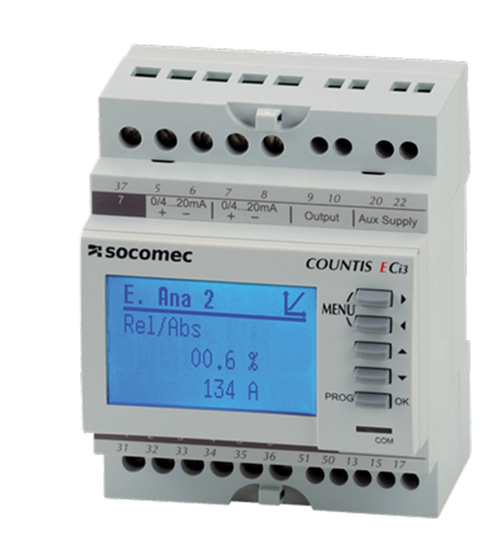 COUNTIS ECi3 Concentrador de impulsos (110..400 VAC / 120..300 VDC) con 7 entradas digitales + 2 analogicas y comunicación Modbus RTU (RS485)
