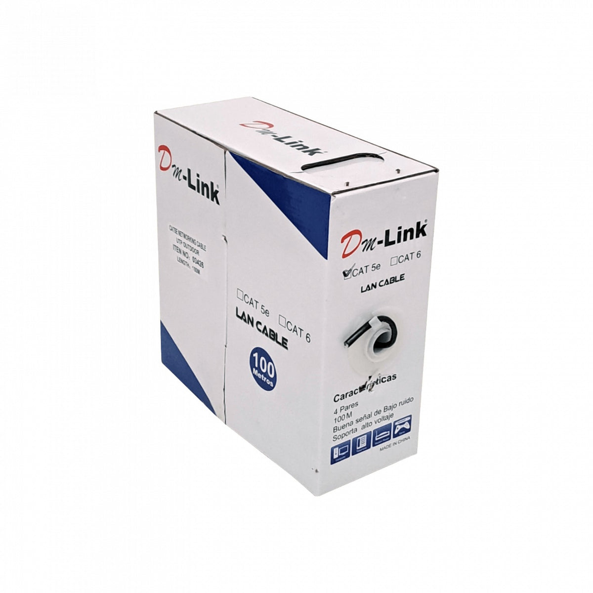 CBG-UN1 100m CCA Sim-Cat5e Negro Cable UTP Unifilar Aleacion Caja