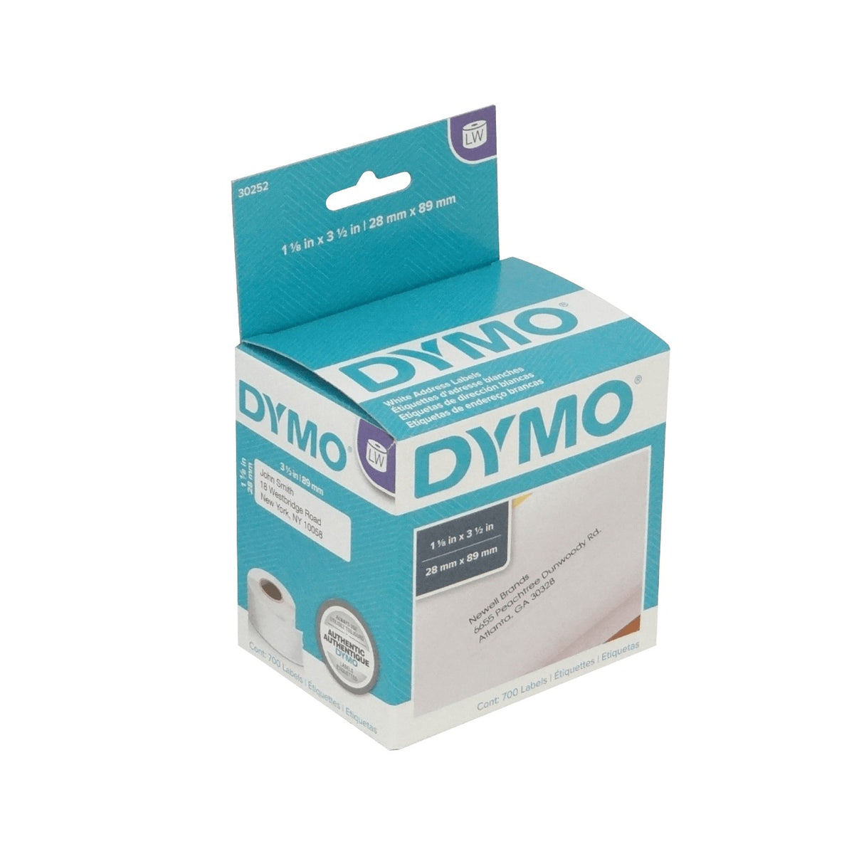 30252 DYMO 2 Unidades de Etiquetas de 28x89mm, Total 700 Unidades, Compatibles con Modelo 69110