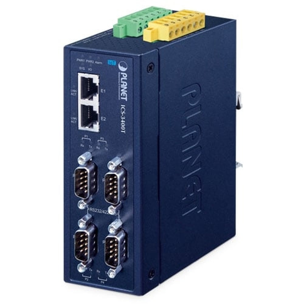 Servidor de Dispositivo Serie Industrial IP30 RS232/RS422/RS485 de 4 Puertos con MQTT y DI/DO (2 x 10/100TX, -40~75 Grados C)