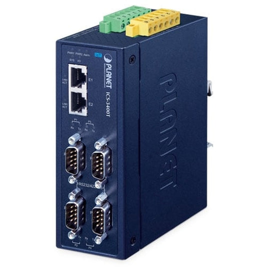 Servidor de Dispositivo Serie Industrial IP30 RS232/RS422/RS485 de 4 Puertos con MQTT y DI/DO (2 x 10/100TX, -40~75 Grados C)
