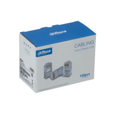 RJ6-U. Conector RJ45 unifilar DAHUA CAT6 sin guía, 100 unidades crimpeables vista 3