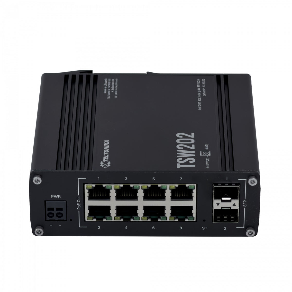TSW202 TELTONIKA Admin 8-1000-PoE++ 2-SFP 240W req7-57V IP30 RielDIN Swit L3