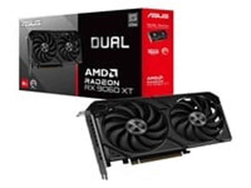 ASUS TARJETA VIDEO RX-9060XT DUAL 16G GDDR6 /1 HDMI/2DP