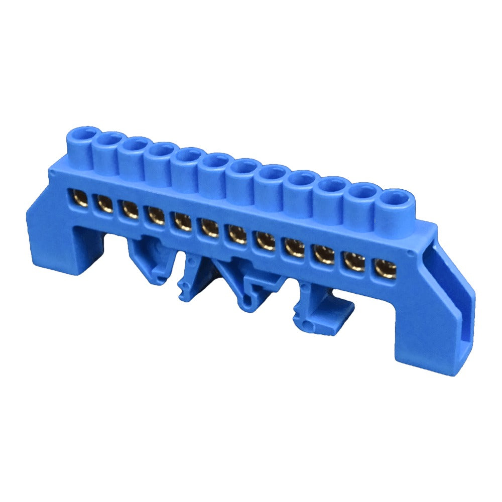 REGLETA-DA12 Barra Azul 12-Terminales 4mm Carril DIN Reparto Eléctrico