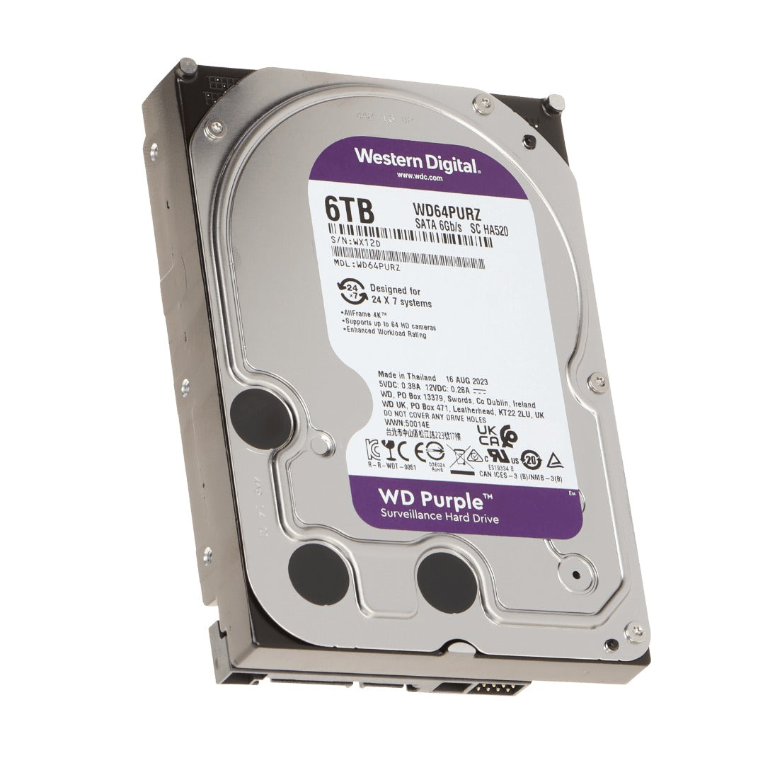 WD64PURZ WESTERNDIGITAL Disco Rígido Interno de 6TB 256MB caché 6Gb/s 175MB/s formato 3,5 pulgadas interfaz SATA