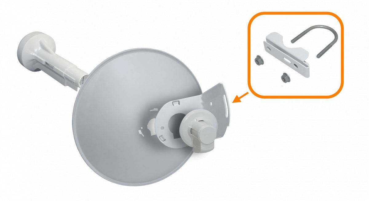 PBE-M2-400. Interfaz de usuario 1-100, ganancia de 18 dBi, frecuencia de 2,4 GHz, longitud de 400 mm, PowerBeam con inyector PoE de 24 V incluido, modelo PBE-M2-400-EU. UBIQUITI