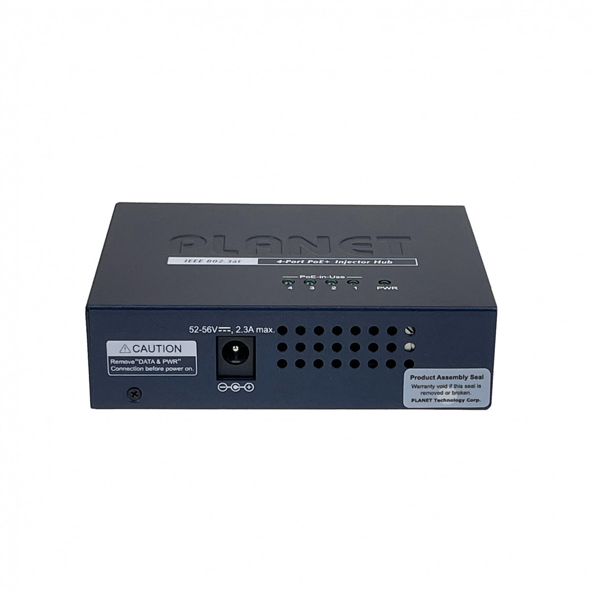 HPOE-460 PLANET Concentrador 4 Puertos PoE+ 802.3af/at Potencia Total 120W Inyector PoE Gigabit Múltiple Incluye Fuente 54V/130W