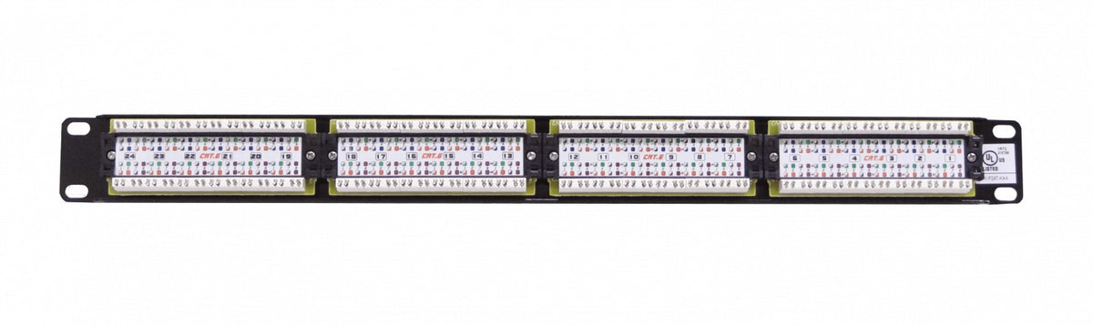 PP624L. LINKMADE Panel de parcheo de 24 puertos RJ45 Cat6 UTP, 1U, compatible con T568A y T568B