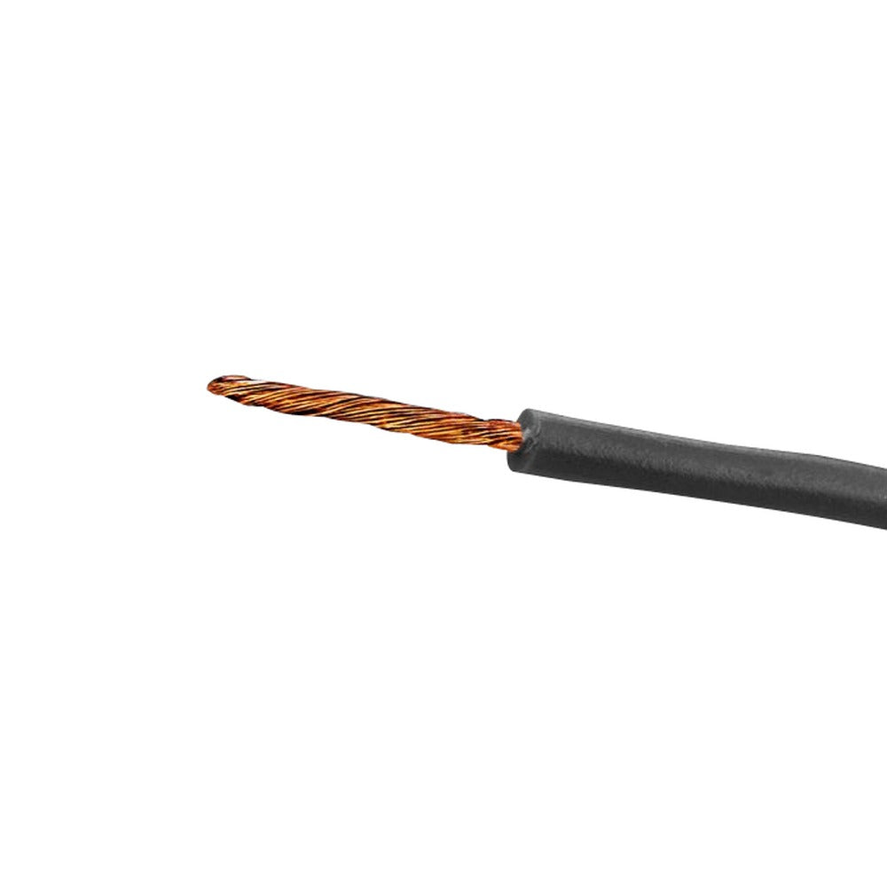1X26N Cable Unipolar Aislado con PVC 26 AWG Color Negro 100 Metros Conductor de Cobre 7x0,15mm Sección 0,13mm²