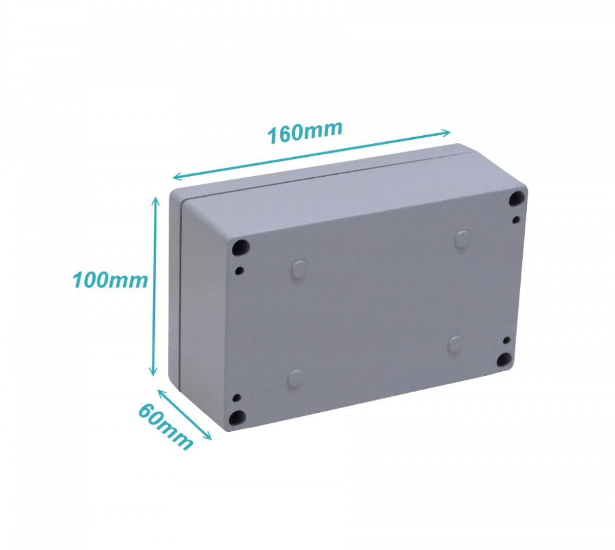 LV1610 Caja de aluminio grueso 160x100x60mm IP66 con 4 tornillos