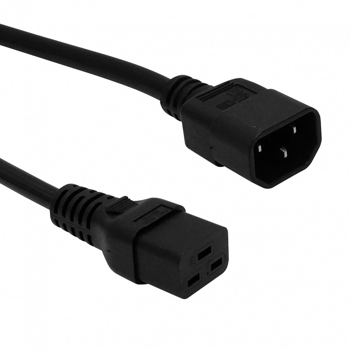 CCMD Negro C14-Macho C19-Hembra Cable de Alimentación 10A 3x1.5mm2 1,5-1,8 metros