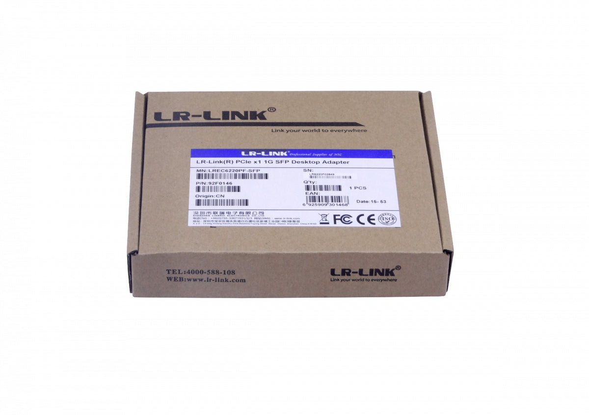 PCIE-1SFP LRLINK PCIe-x1 1-SFP 1G NIC LREC6220PF-SFP Placa para Servidor