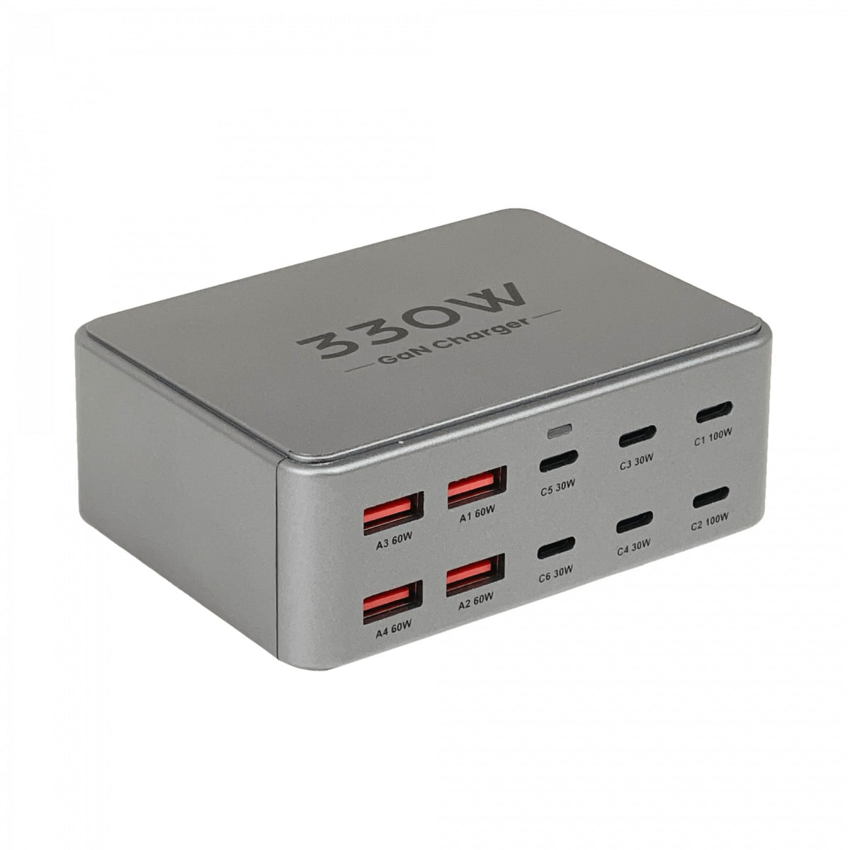 CARGA-330W Central de Carga 330W 4-Puertos-USB-AH 5-20VDC 6-Puertos-USB-CH 3-21VDC Entrada 100-240VAC