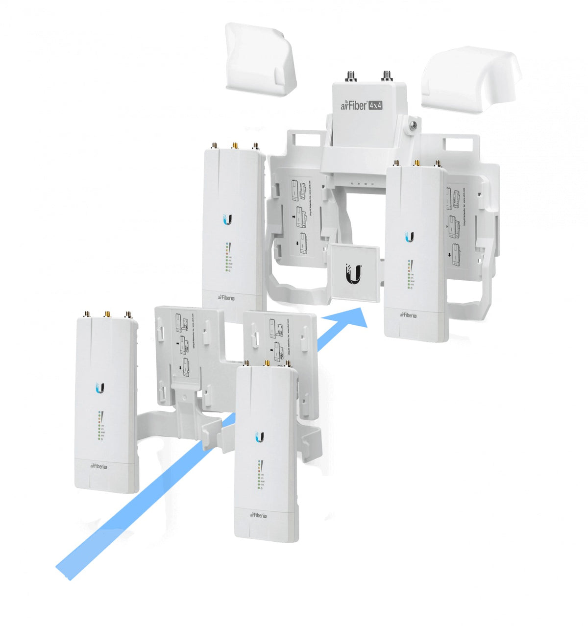 AF-MPX8. Interfaz de usuario multiplexor para 4xAirFiber-5X 8-RPSMA-M 2-RPSMA-H requiere antena parabólica AFMPX8. UBIQUITI