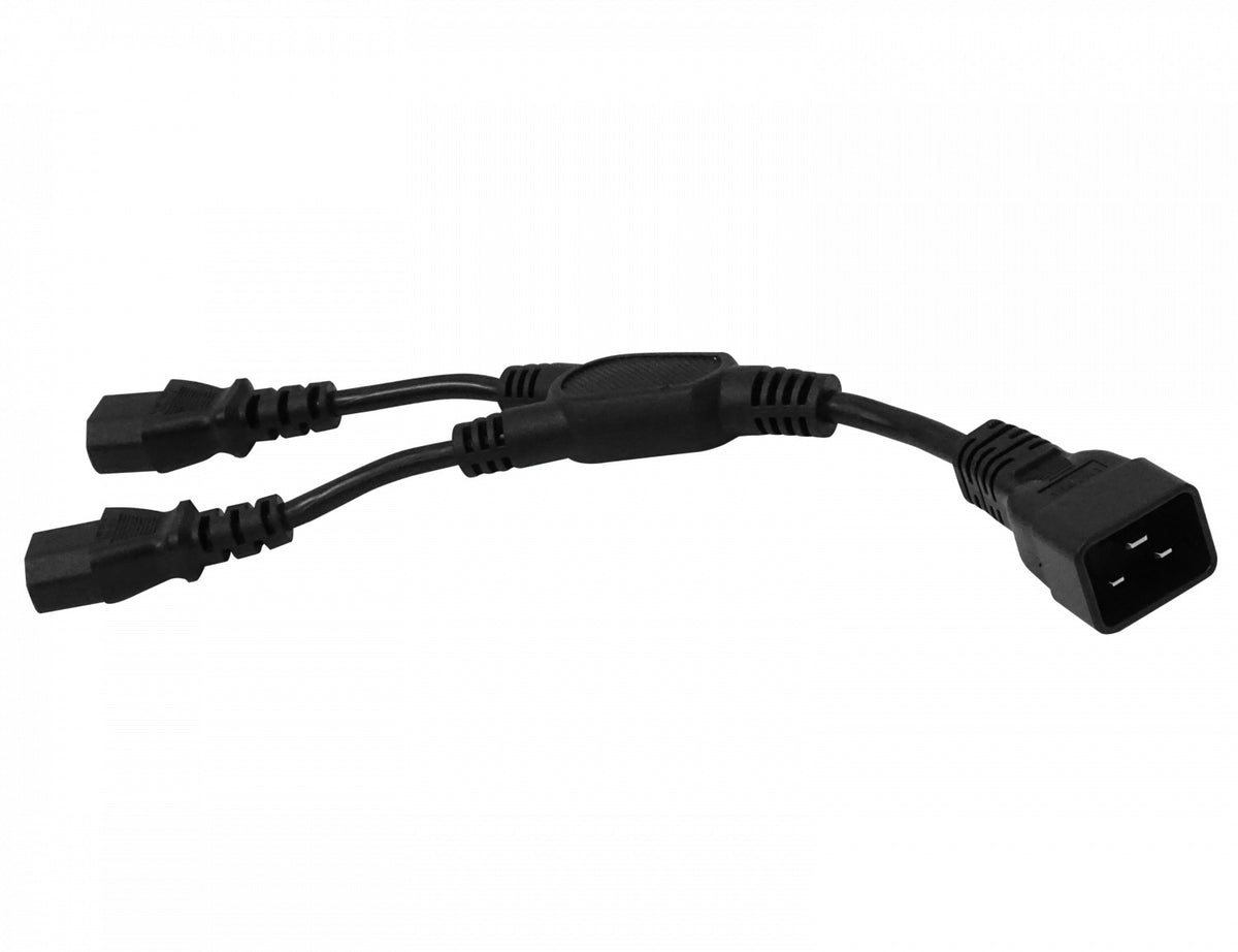 CDMC2 2-C13-Hembra-10A 1-C20-Macho-16A Cable Poder 8+5cm Negro