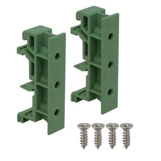 PCB-DIN Verde 25mm Par Soportes Plásticos inc-tornillo Montaje Circuito Carril DIN