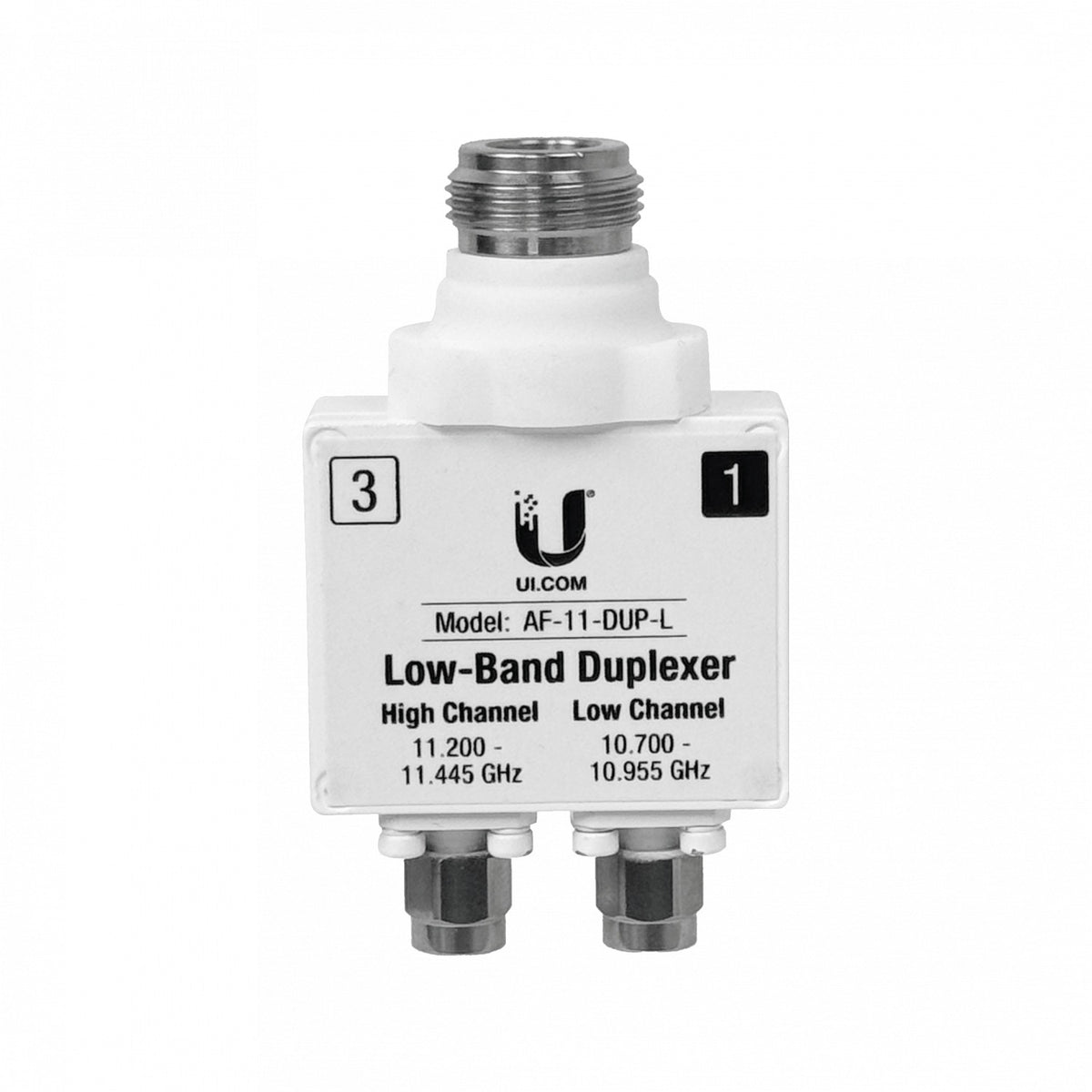 AF-11FX-DUP-L. Interfaz de usuario 10,7-11,0/11,2-11,5GHz 2 conectores SMA macho 1 conector N hembra Duplexor para AF-11 AF-11-DUP-L. UBIQUITI