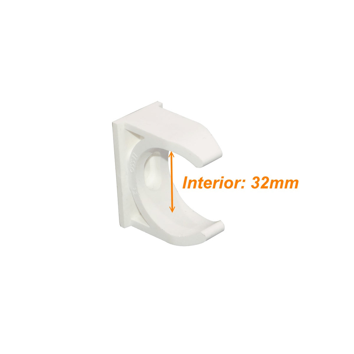 PVC32-A LINKCHIP 32mm Abrazadera de Fijación para Tubo PVC Blanco con Tornillo