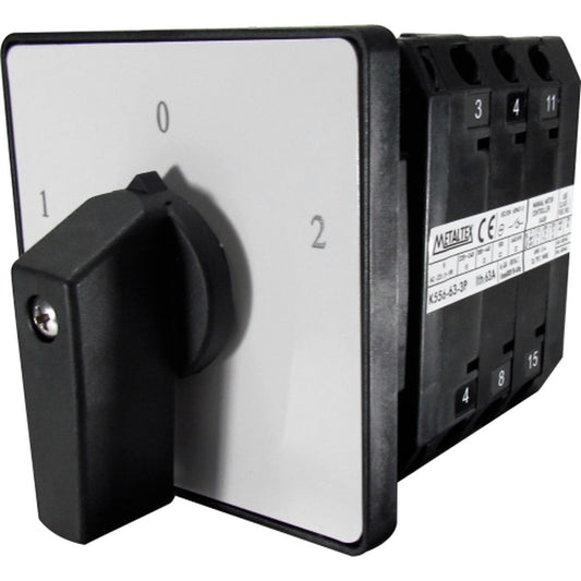 LLave conmutadora para panel 3 posiciones 1-0-2 hasta 100A serie K56 - 20A