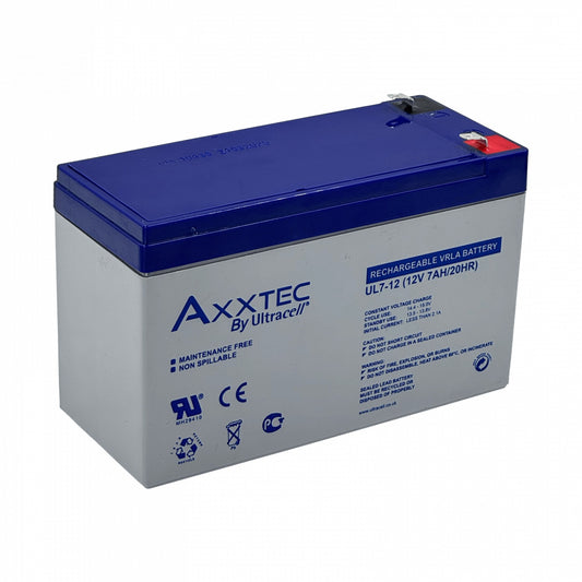 BTA12-72U AXXETEC UL Batería 12V 7Ah Plomo-Ácido Regulada por Válvula AGM