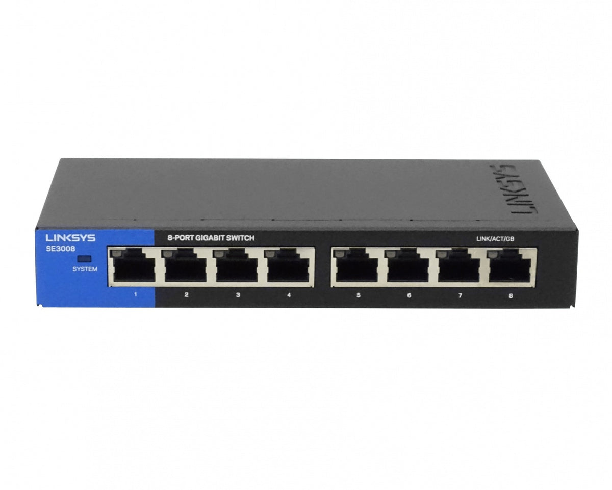 SE3008 LINKSYS Switch de Escritorio 8 Puertos 10/100/1000 Gigabit No Administrable No Rack 169x90x27mm