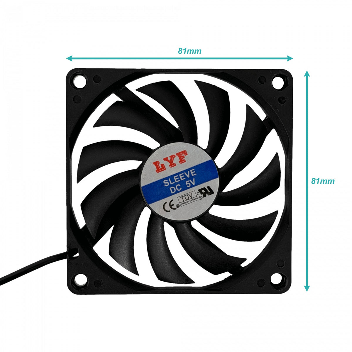 VENT-USB TURBINA 5VDC USB-AM 80x80mm Altura-11mm cable-18cm