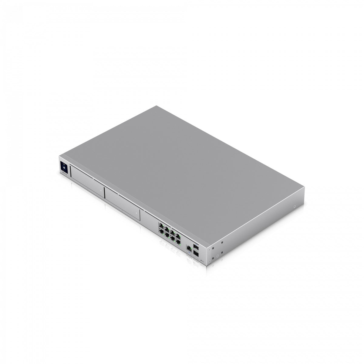 UDM-PRO-MAX. Puerta de enlace UniFi Cloud con 128 GB, puertos 8×1 Gbps, 1×2.5 Gbps, 2×SFP+ de 10 Gbps, 2 bahías para discos de 2,5"/3,5", modelo UDM-PRO-MAX-EU, marca Ubiquiti.