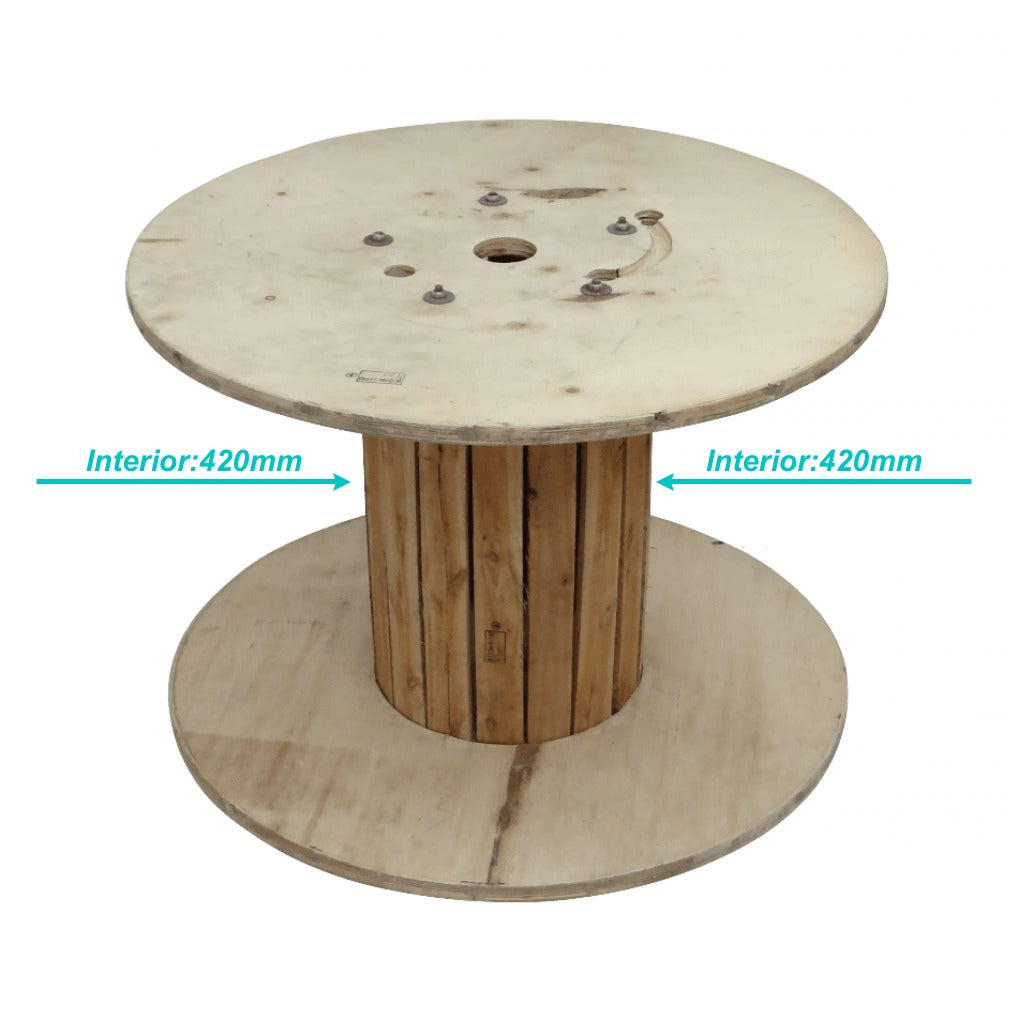 CARE-5 Diámetro-120cm Ancho-70cm Bobina Vacía Madera para Fibra Óptica
