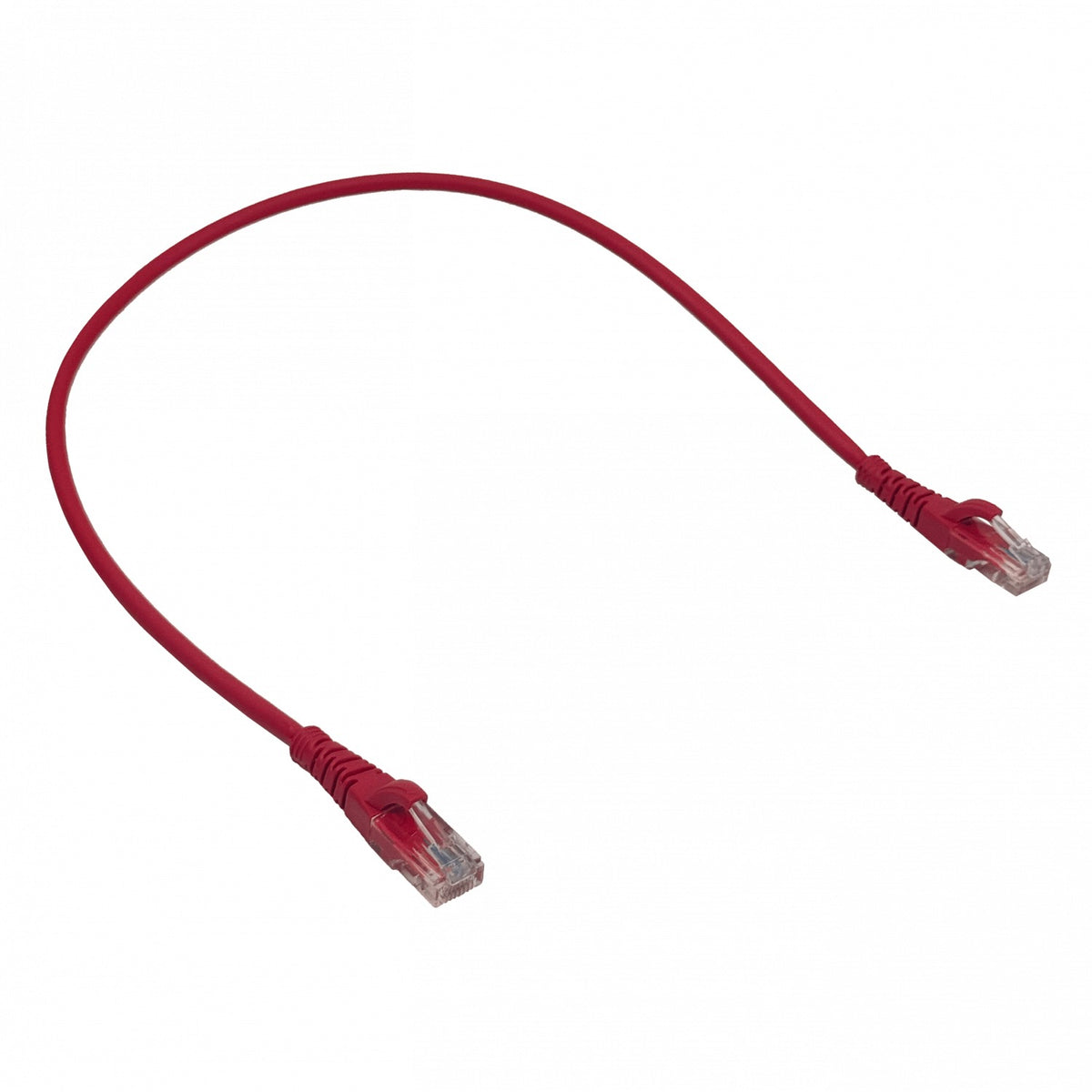 CPR-05-4. LINKMADE Lote de 4 latiguillos de red RJ45 de 50 cm, categoría 5E, color rojo, cubierta LSZH, cable multifilar moldeado.