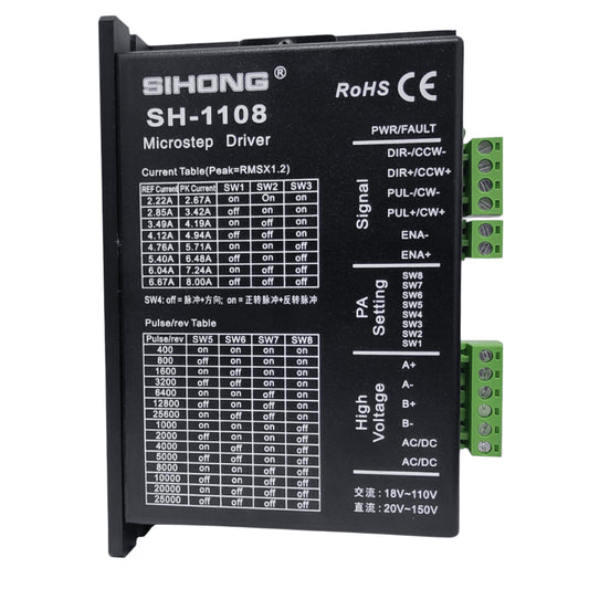 Driver controlador motor paso a paso 6.6A 2 fases SH 1108