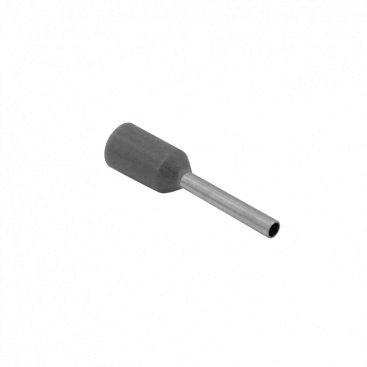E0508-G Terminales Aislados de Virola para Crimpar, Gris, 0,5mm², 8/14mm, Paquete de 100 unidades, Calibre AWG22