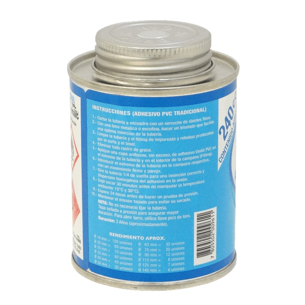 VINILIT-240 VINILIT 240cc Envase Pegamento PVC 120x16mm 70x25mm incluye-aplicador