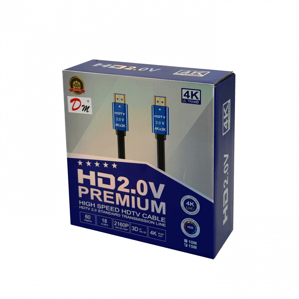 HDMI-15K Cable HDMI macho a macho de 15 metros, versión 2.0, compatible con resolución 4K 2160p a 60Hz, color negro