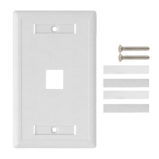 FP1W BLANCO c/Etiquetas 1-Keystone Vertical Faceplate 70x114mm