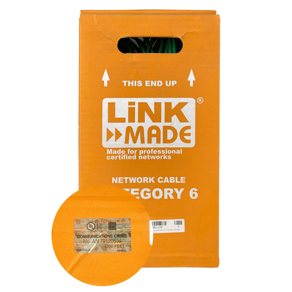 CBLL-UV LINKMADE LSZH Verde CAT6 UTP 300 Metros Conductor Único Cobre Bobina en Caja Fabricado en Taiwán