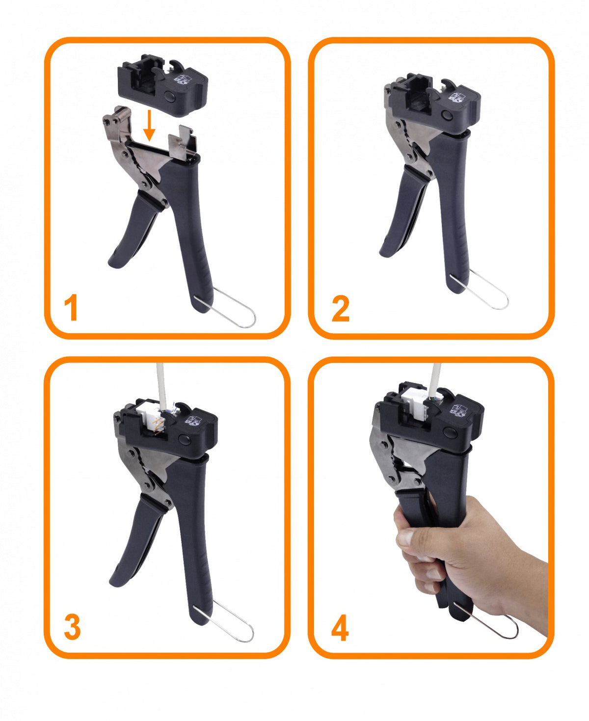 KPT LINKMADE Insertadora Rápida de Impacto para Conectores Keystone 180° KP5WL-1 KP6WL-1