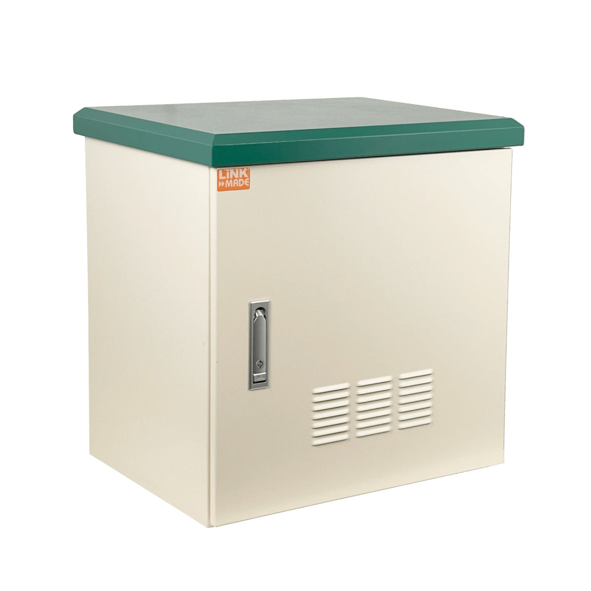 RK10-4LE LINKMADE Armario 10U 614x450mm para Instalación Exterior en Muro o Poste IP65 con Bandejas, Ventilación y PDU