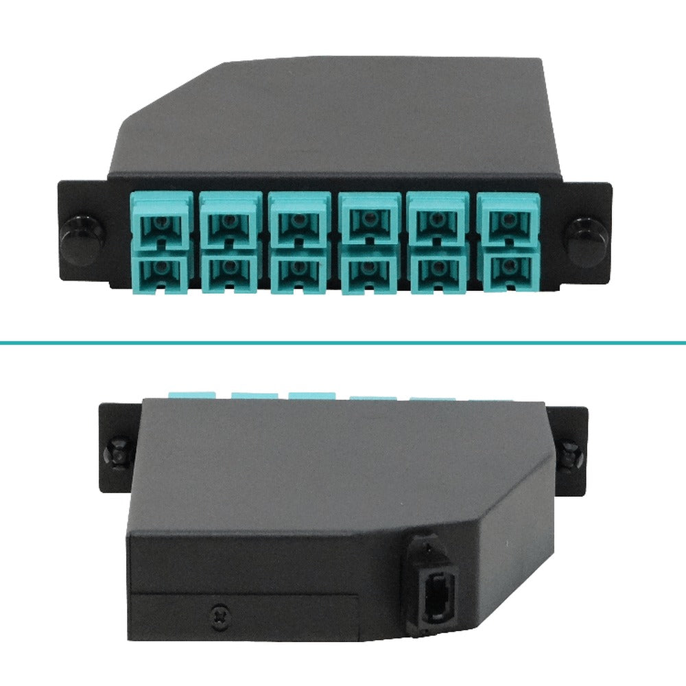 CASCOM3 OM3 12-SC 1-MPO/M Cassette para/1U-3P 130mm Fibra Pre-Conectorizada