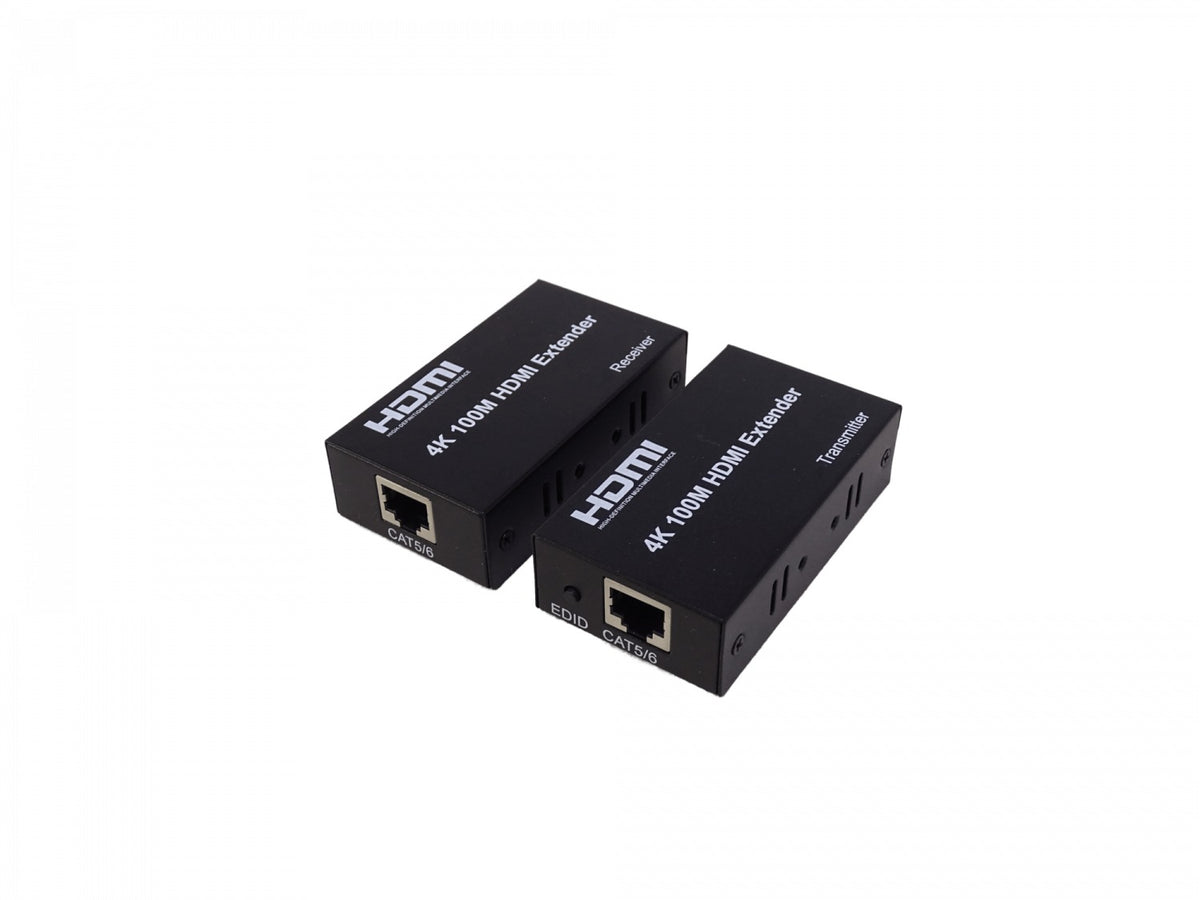HDMI-UTP Extensor HDMI 4K por Cable de Red UTP CAT5E/CAT6 hasta 100 Metros con Fuente 5V 1A Incluida