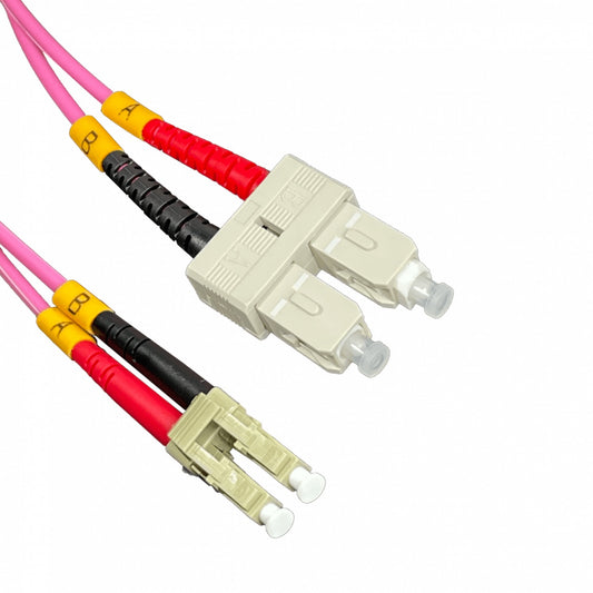 JF4LC100 LSZH 100mt LC-SC OM4 MultiModo MM Duplex Latiguillo Fibra 50/125um 3mm