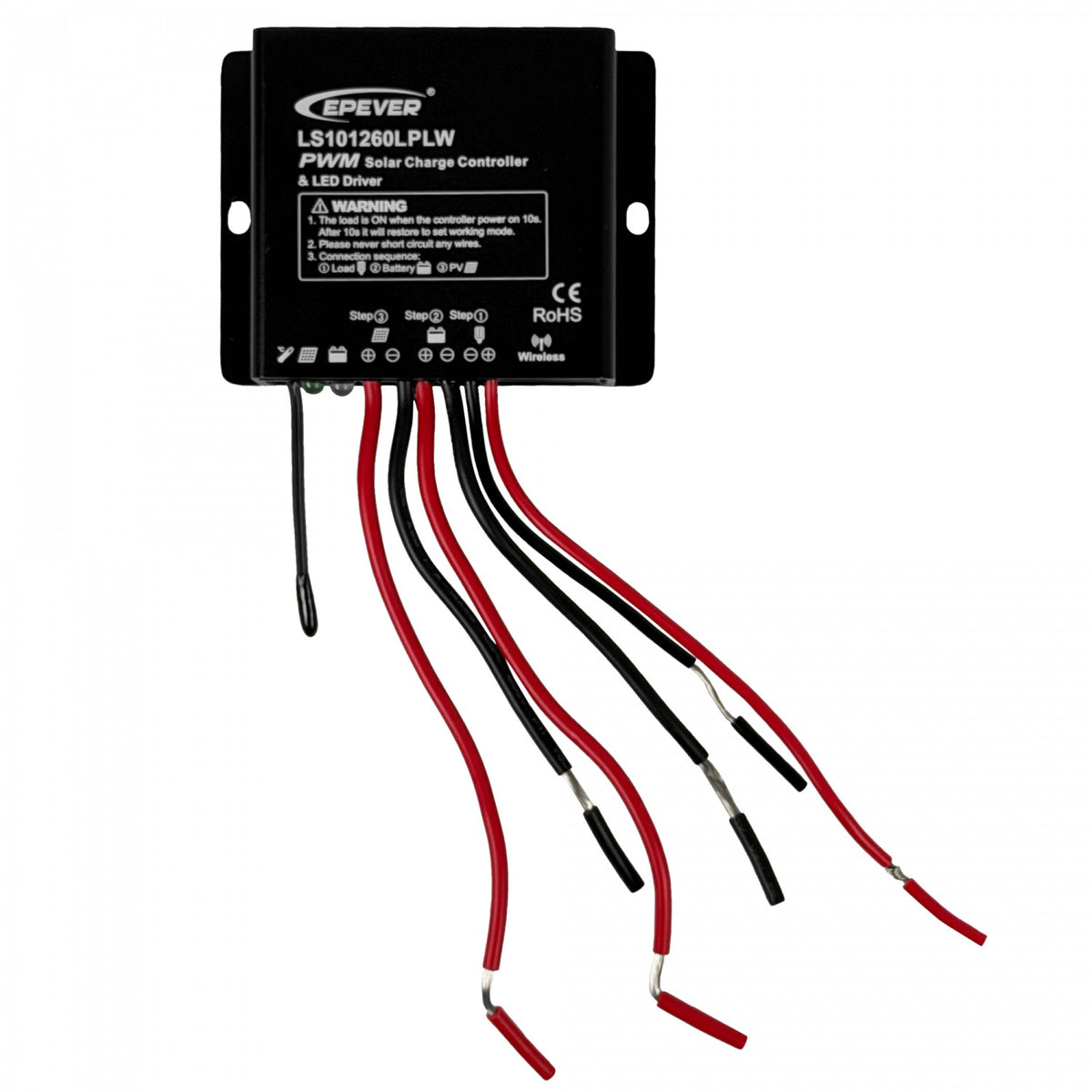 LS101260LPLW EPEVER Controlador Carga 10A IP67 12V/24V PWM Energía Solar Indicador LED Comunicación RS485