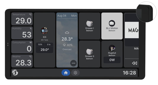 Panel de Control Inteligente Shelly Wall Display X2i Pantalla Táctil 6,9" Android Wi-Fi 6 y Bluetooth - Plata
