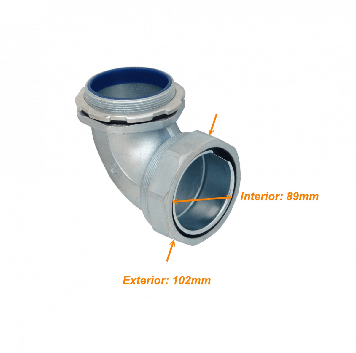 M03-SAC Conector metálico codo prensaestopas de 3 pulgadas para tubería flexible aislante, protección IP65