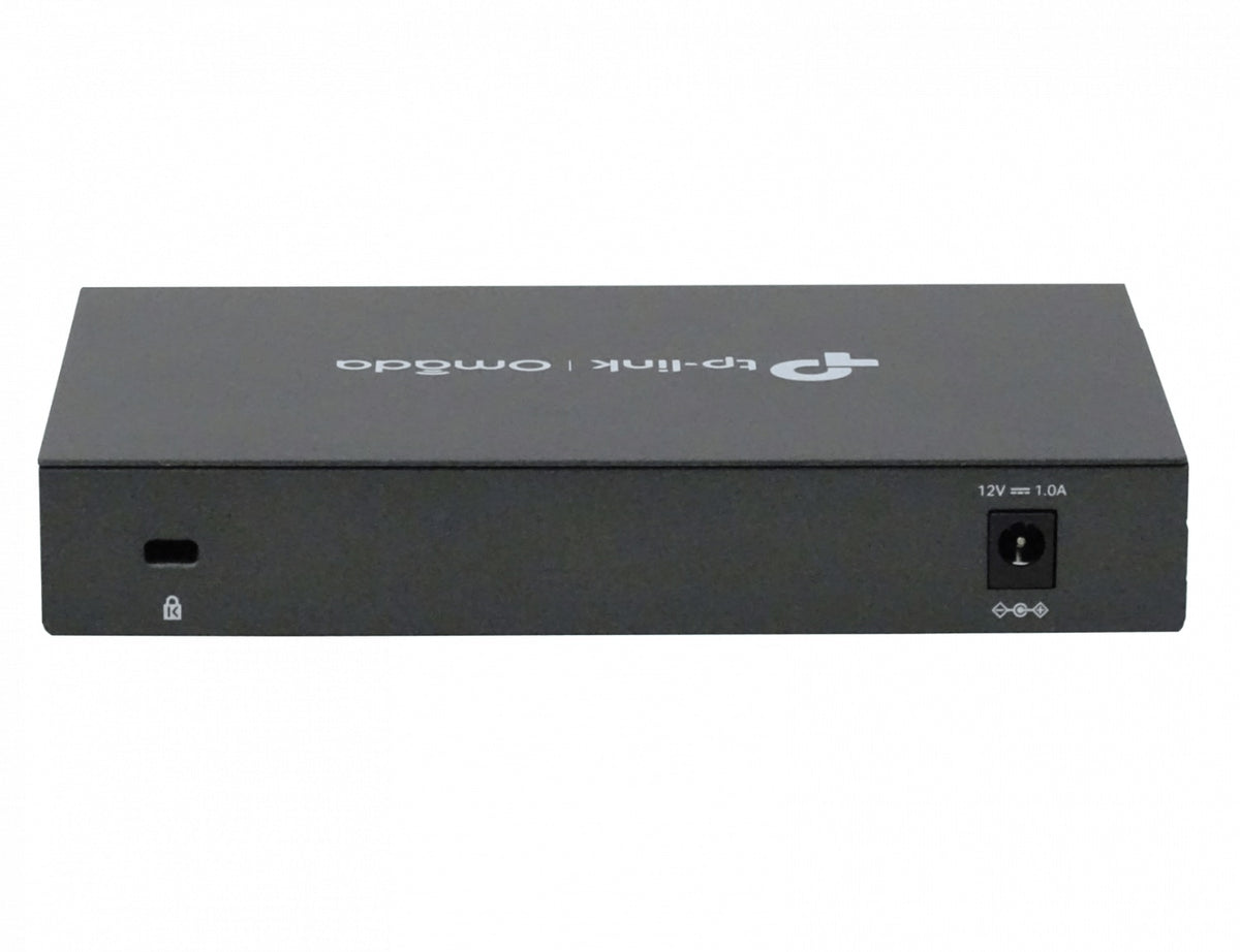 ER605 Router Omada TP-LINK con puertos WAN/LAN de 5 a 1000 Mbps y puerto USB para WAN, incluye fuente de alimentación de 12V/1A